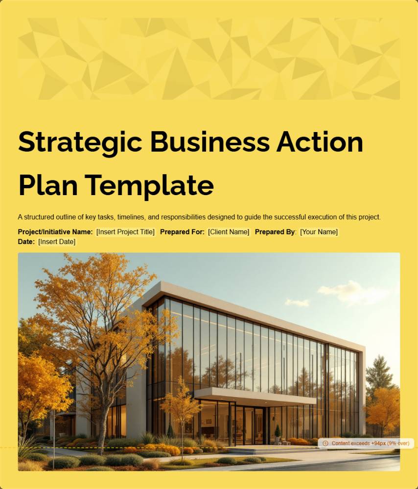 Strategic Business Action Plan Template