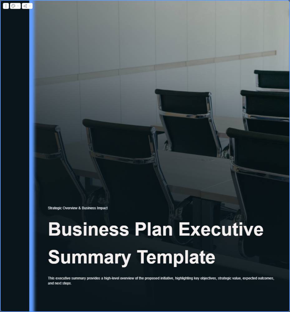 Business Plan Executive Summary Template