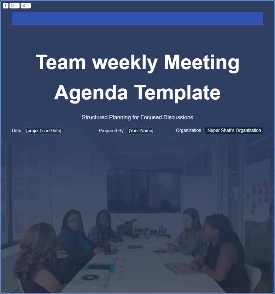 Team Weekly Meeting Agenda Template