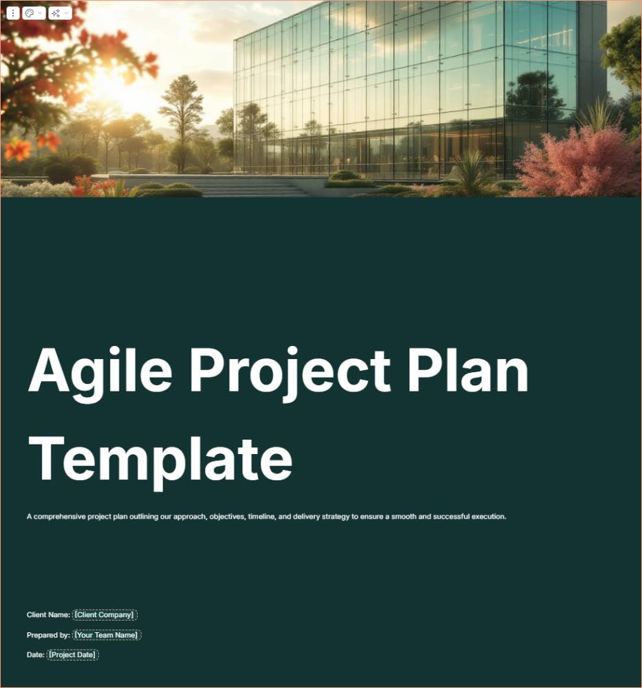 Agile Project Plan Template