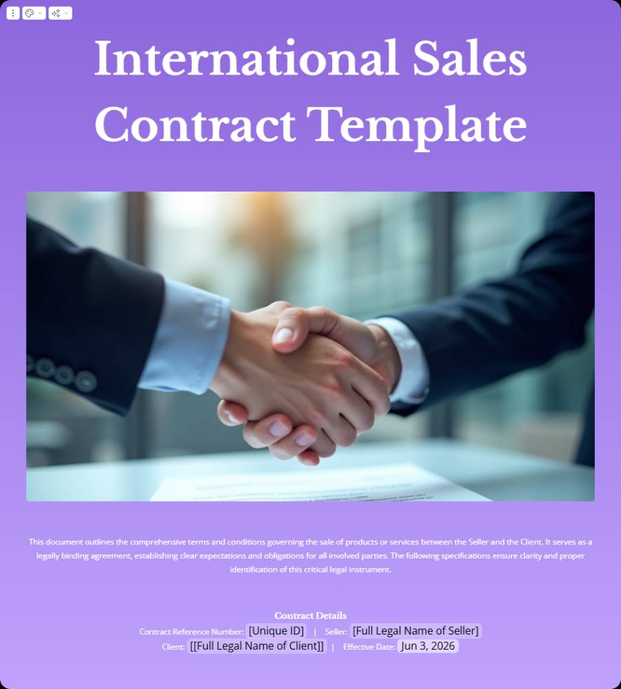 International Sales Contract Template