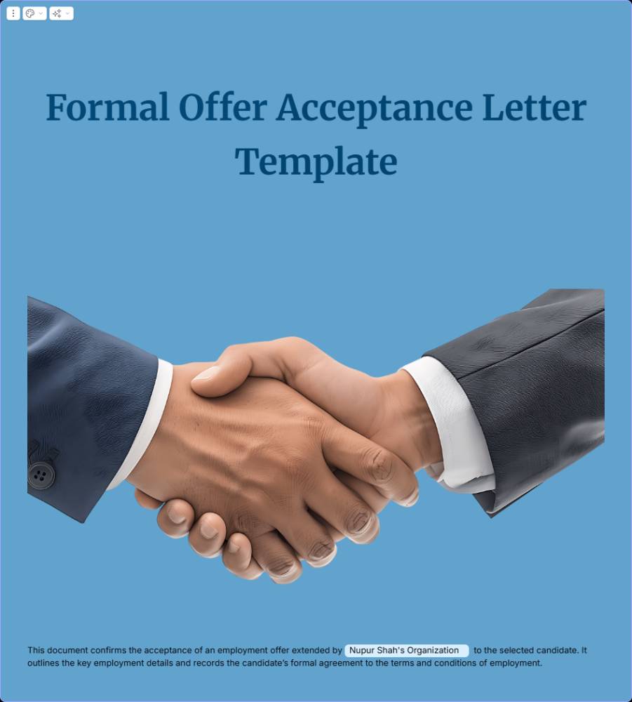 Formal Offer Acceptance Letter Template