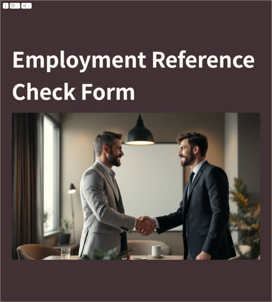 Employment Reference Check Form