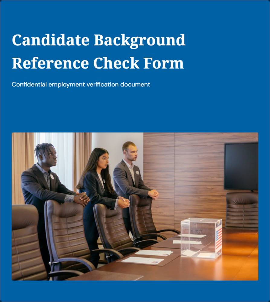 Candidate Background Reference Check Template