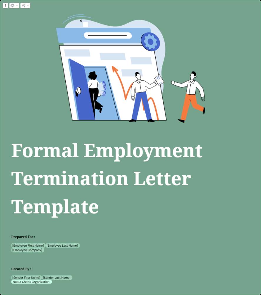 Formal Employment Termination Letter Template
