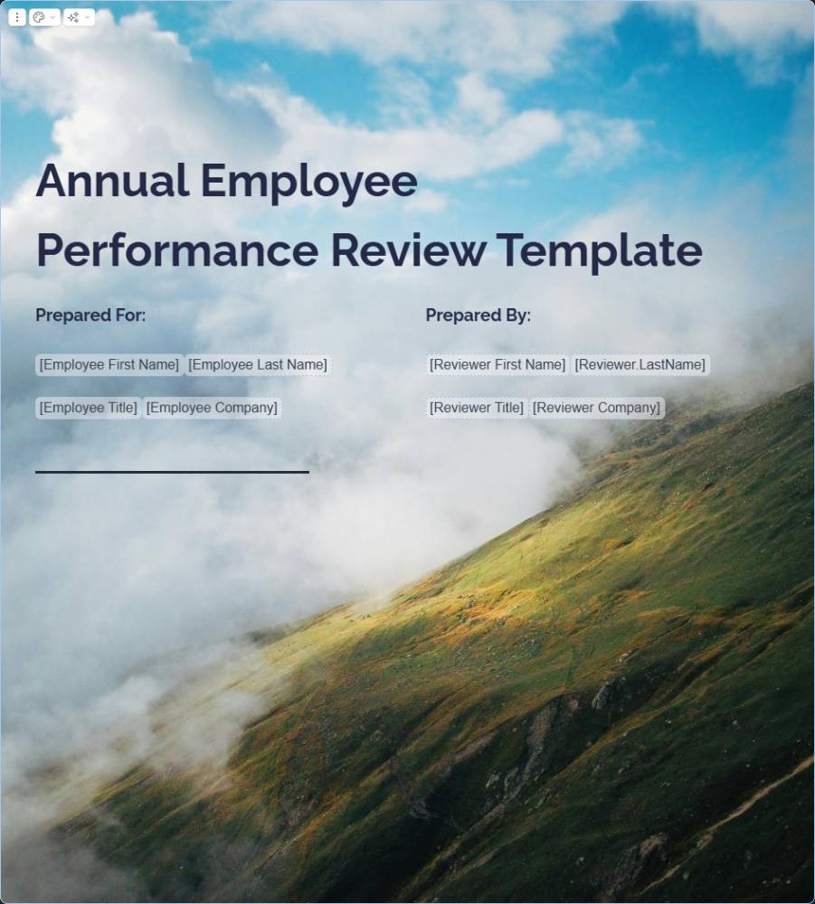 Annual Employee Performance Review Template