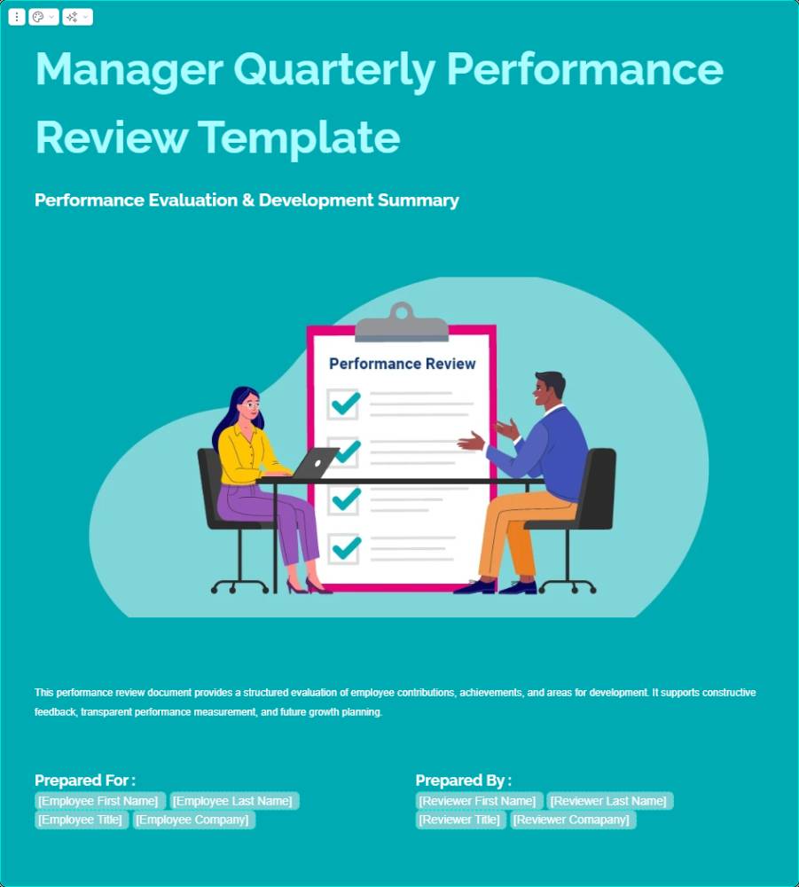 Manager Quarterly Performance Review Template
