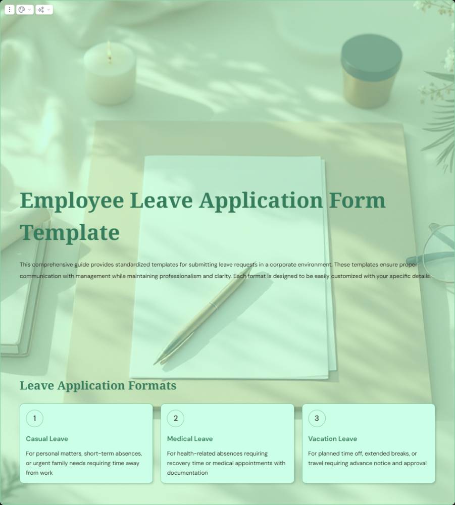 Employee Leave Application Form