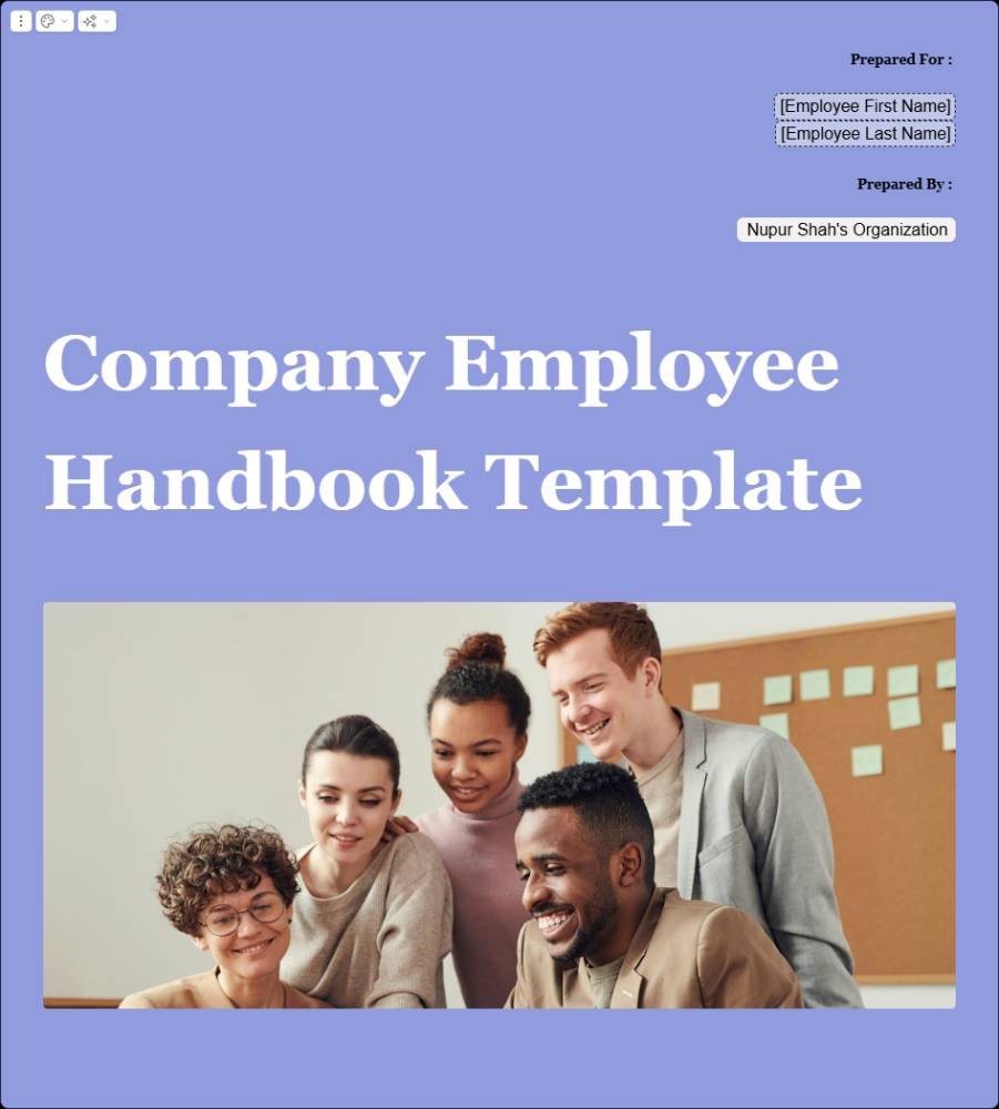 Company Employee Handbook Template
