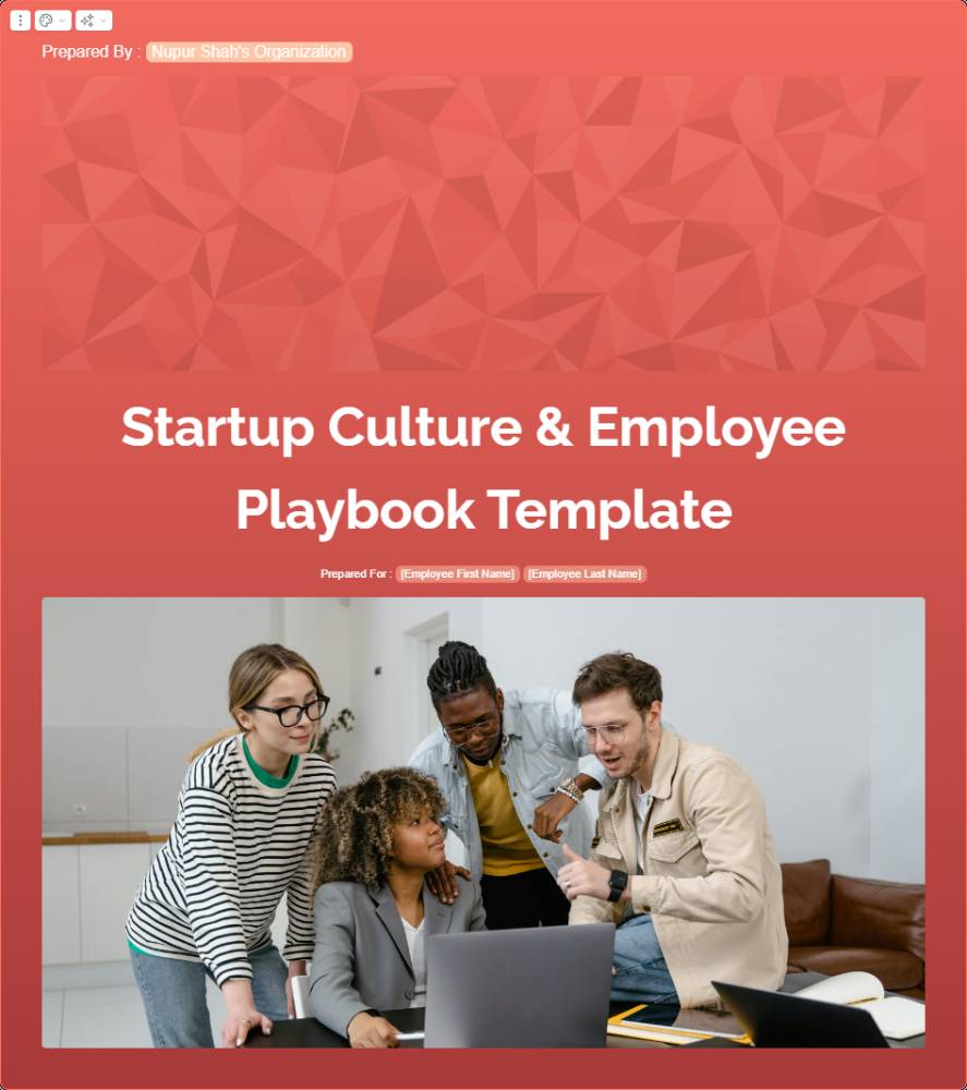 Startup Culture & Employee Playbook Template