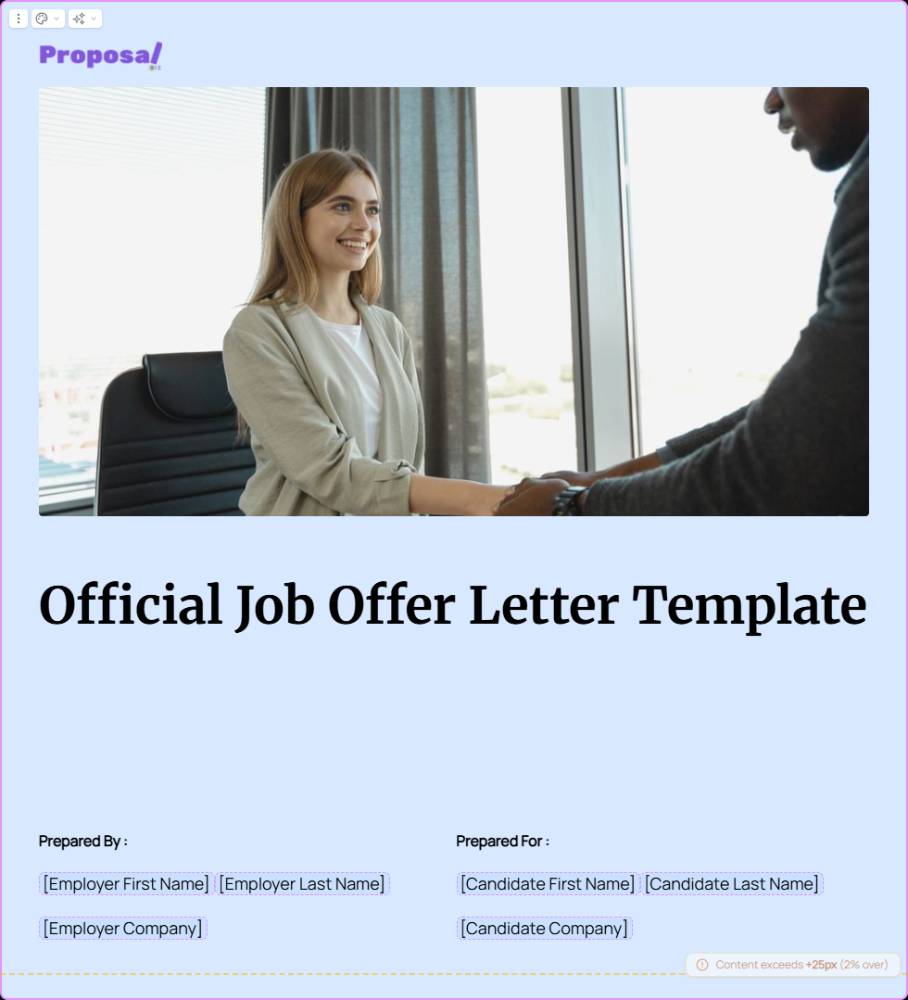 Simple Candidate Job Offer Email Template
