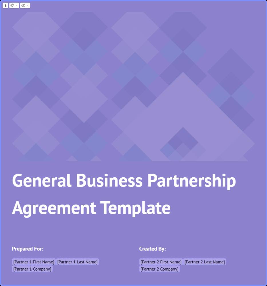 General Business Partnership Agreement Template
