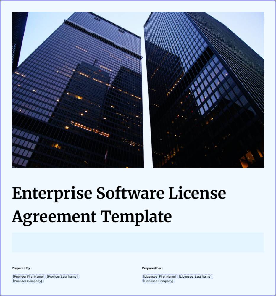 Enterprise Software License Agreement Template