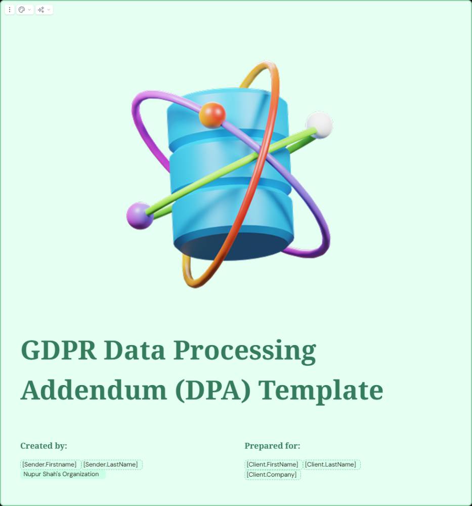 GDPR Data Processing Addendum (DPA) Template
