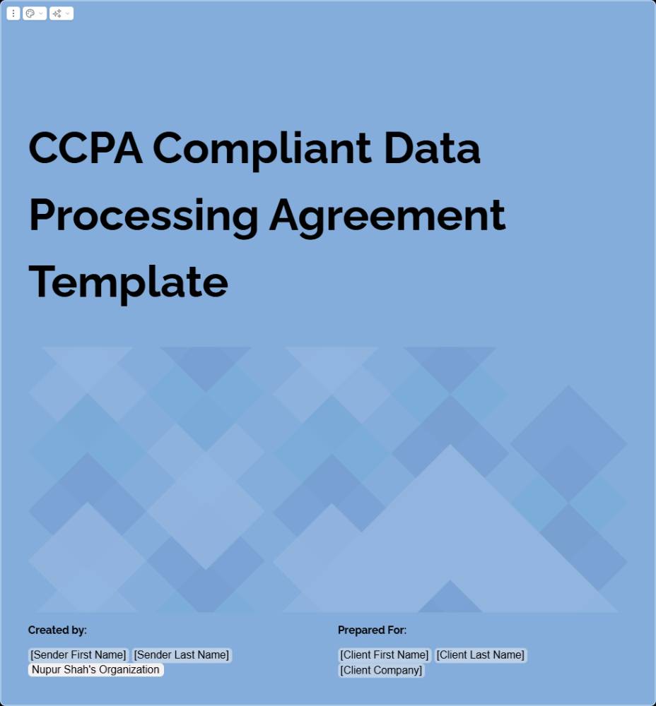 CCPA Compliant Data Processing Agreement Template