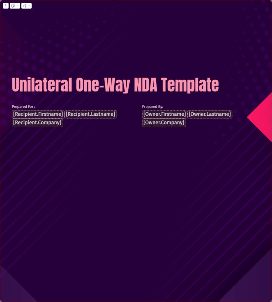 Unilateral One-Way NDA Template