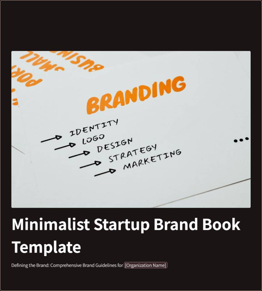 Minimalist Startup Brand Book Template