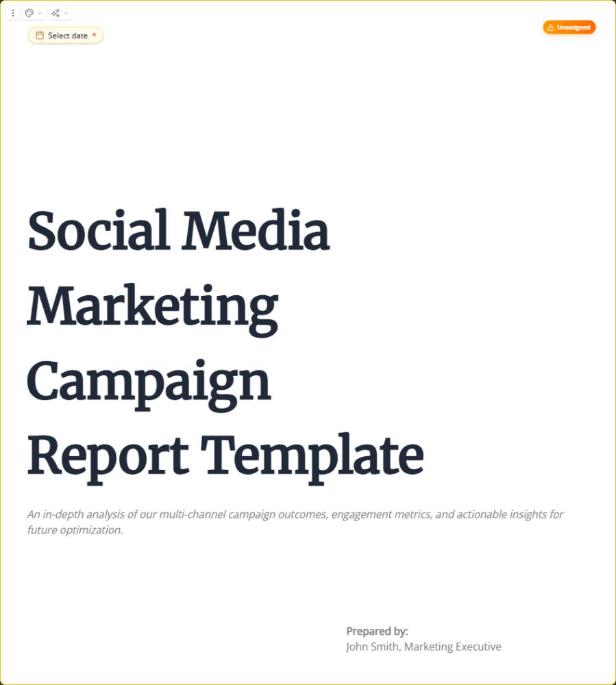 Social Media Marketing Campaign Report Template