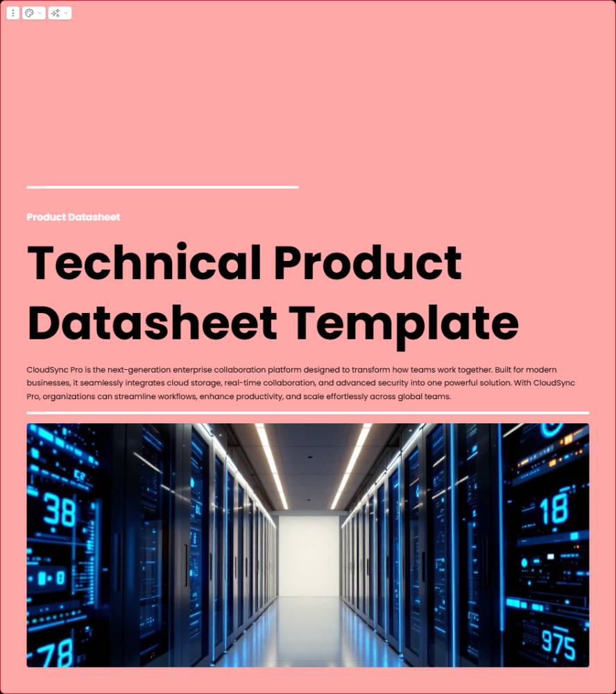 Technical Product Datasheet Template