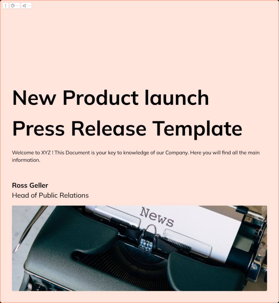 New Product Launch Press Release Template