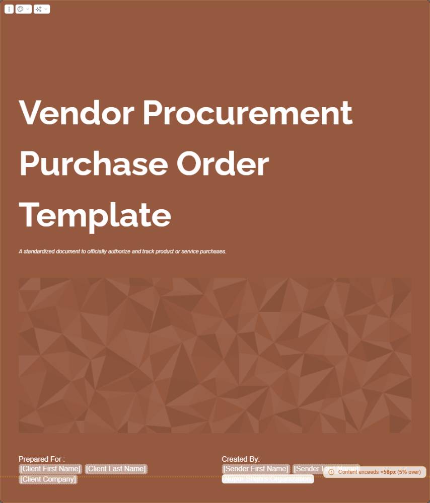 Vendor Procurement Purchase Order Template