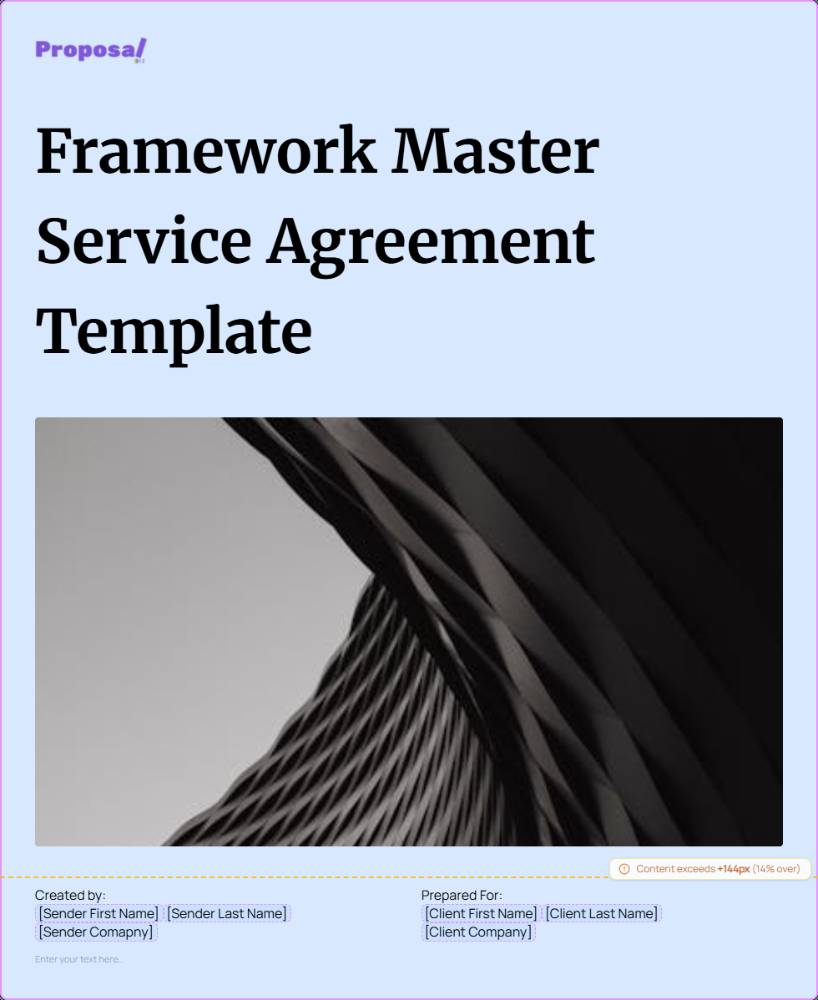 Framework Master Service Agreement (MSA) Template