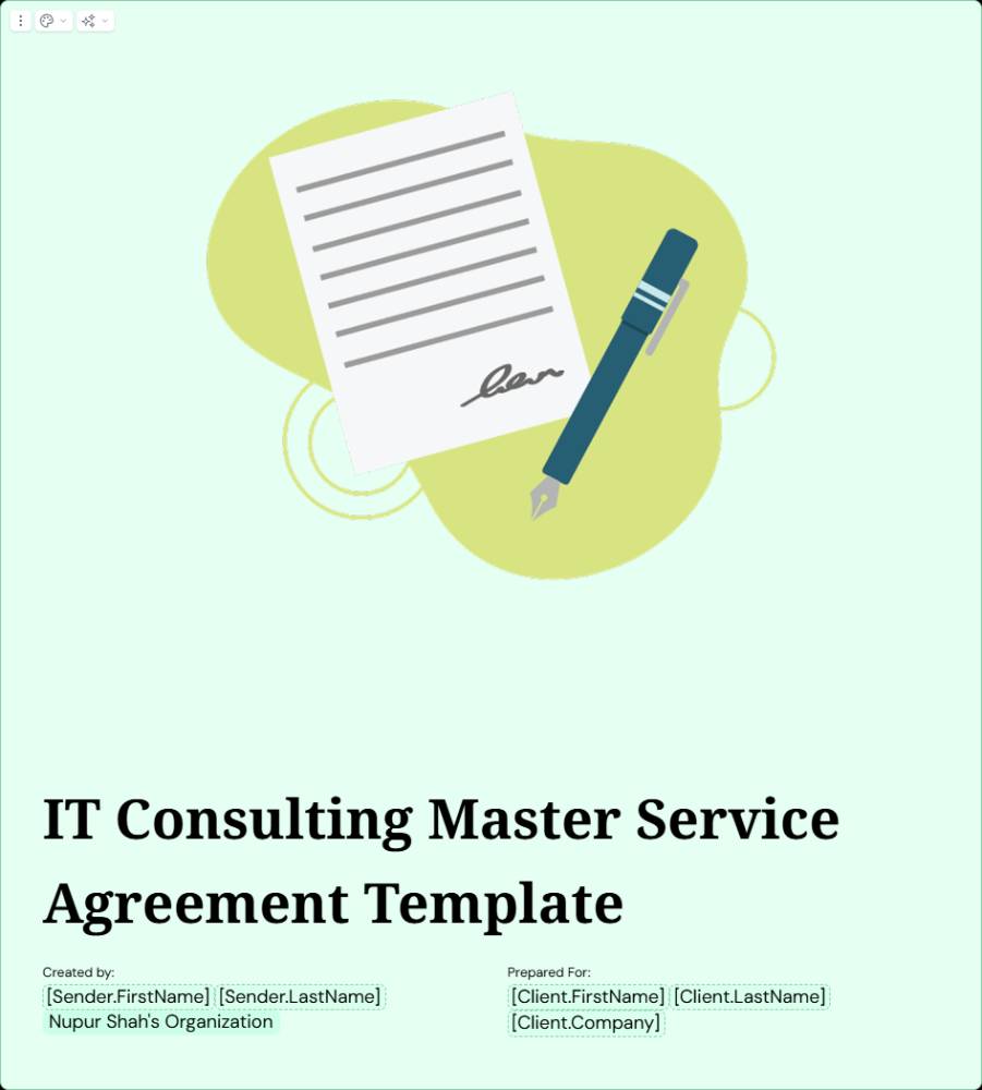 IT Consulting Master Service Agreement Template