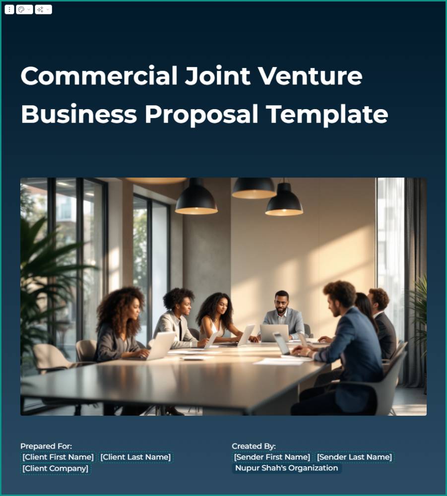 Commercial Joint Venture Business Proposal Template