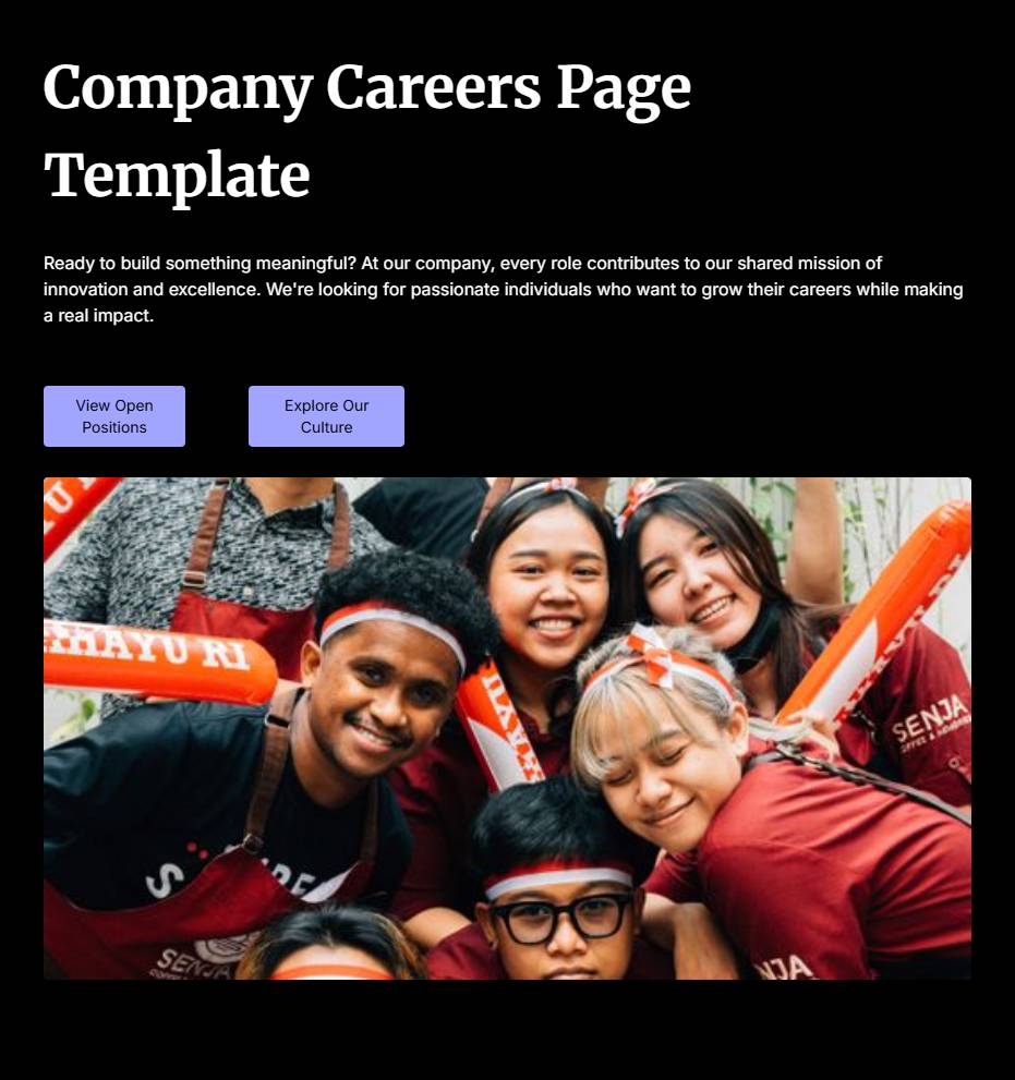 Company Careers Page Template