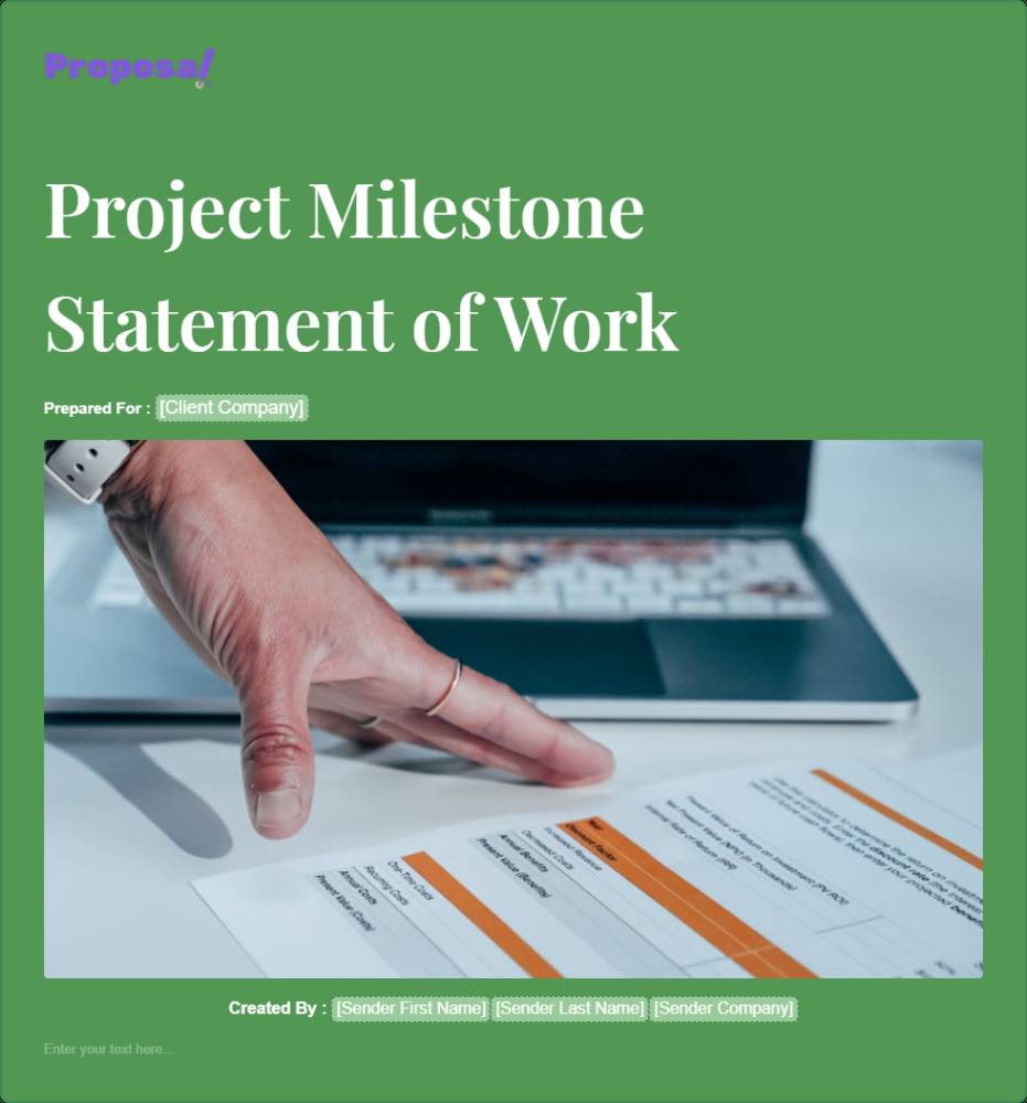 Project Milestone Statement of Work (SOW) Template