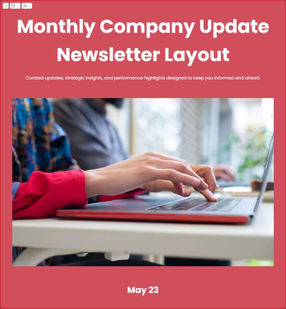Monthly Company Update Newsletter Layout