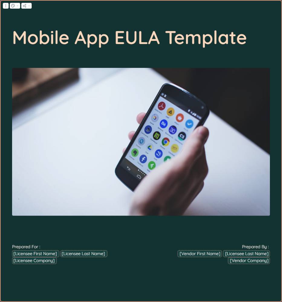 Mobile App EULA Template