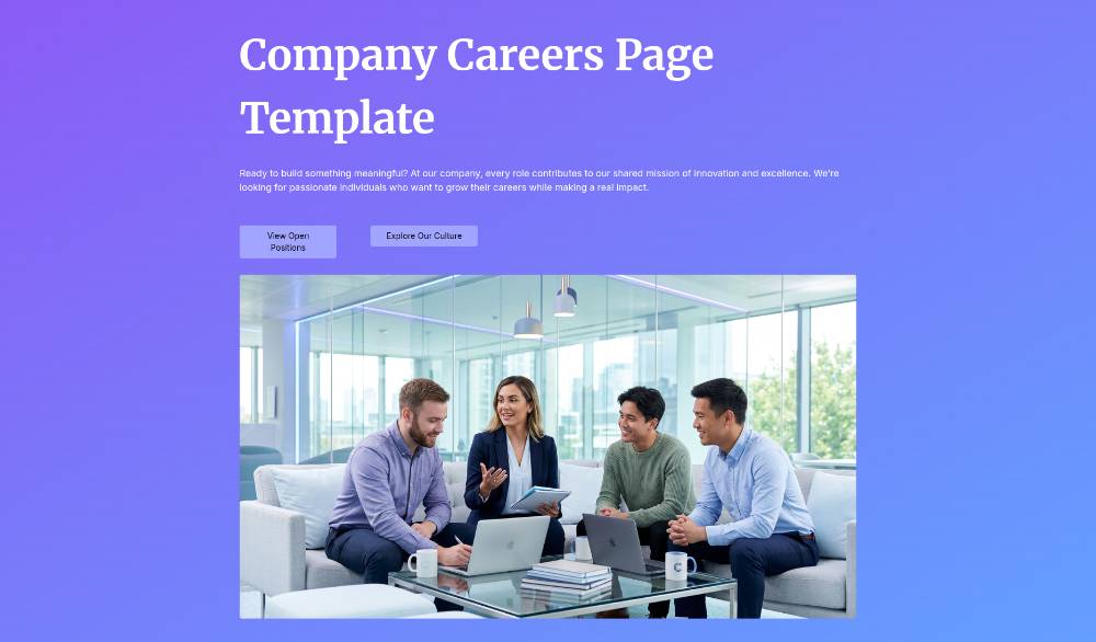 Company Careers Page Template